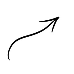 Hand drawn curved doodle chalk arrows 