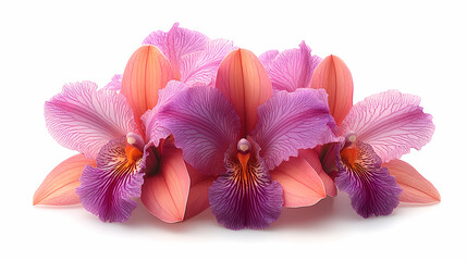 Obraz premium A delicate close-up of a blooming cattleya orchid in a spring garden, showcasing the beauty of nature with its bright petals .