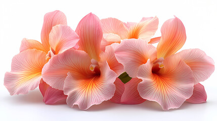 Fototapeta premium A delicate close-up of a blooming cattleya orchid in a spring garden, showcasing the beauty of nature with its bright petals .