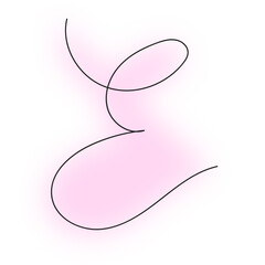 Pink Blur Hand Drawn E Monogram or Capital Initial Letter