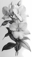 A delicate close-up of a blooming cattleya orchid in a spring garden, showcasing the beauty of nature with its bright petals .