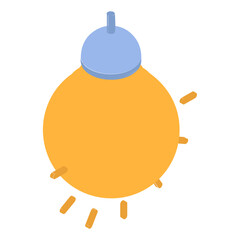 Smart Power Solutions isometric concept, Yellow Bulb light-emitting diode vector color icon design, repair maintenance services symbol, Home remodeling sign, Building and construction illustration