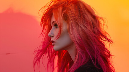 Haircare routine specifically designed for maintaining bold hair colors, with products like sulfate-free shampoo