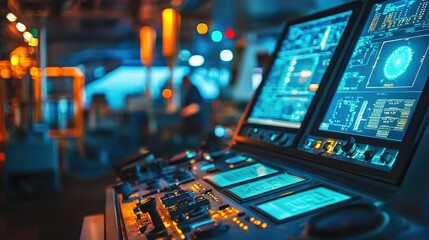 Control Room of Oil Platform with Advanced Technology