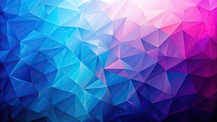 Obraz premium Close-up blue purple pink gradient abstract polygons triangles background with grain