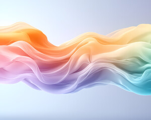 This image captures the beauty of flowing translucent waves in a harmonious blend of pastel colors creating a serene and dreamy atmosphere