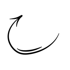 Hand drawn curved doodle chalk arrows 