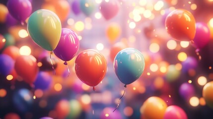 Colorful Balloons in Festive Atmosphere