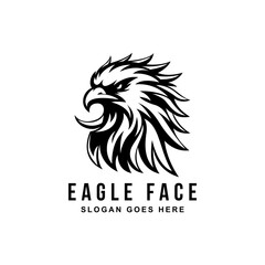 Eagle Logo Design Vector illustration. Eagle head logo vector illustration. Eagle heads black and white vector.