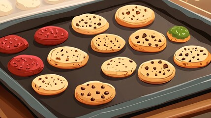 Freshly Baked Cookies on a Baking Sheet
