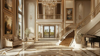 Elegant Foyer with Stunning Staircase and Luxurious Design