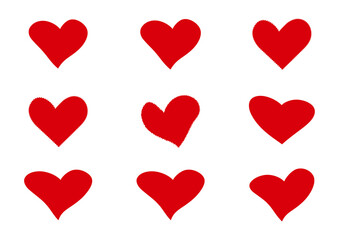 Bold Red Heart Silhouettes with Simple Elegance For Christmas, Diwali, Valentine's, Eid, and Other Festivals