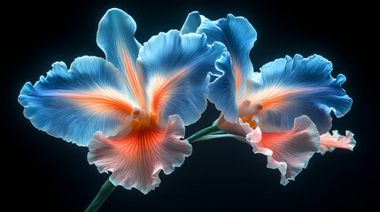 A delicate close-up of a blooming cattleya orchid in a spring garden, showcasing the beauty of nature with its bright petals .