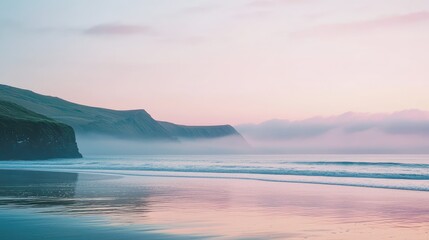 Fototapeta premium Serene Coastal Sunrise with Soft Light