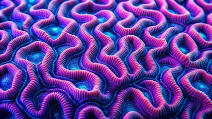 Multicolored violet blue gradient abstract background. Organic texture of the hard brain coral. Perfect for nature-inspired designs, patterns, and ocean-themed visuals