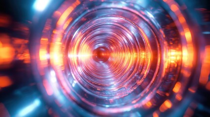 Obraz premium Abstract view of glowing tunnel with vibrant colors