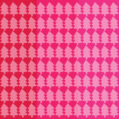 Seamless Tree Pattern on Pink Background