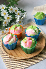 Colourful Blossom Steamed Cupcake or Apam Mekar