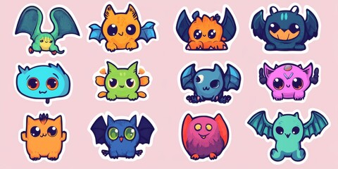 Naklejka premium Graphic designers who create cartoon characters and trendy mascots. They're creative and work with graphics. This set includes stickers for websites and other online designs.