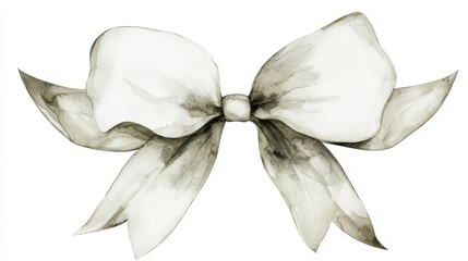 Naklejka premium A delicate watercolor bow with soft hues, perfect for crafts, invitations, or decor. Captures elegance and simplicity beautifully.