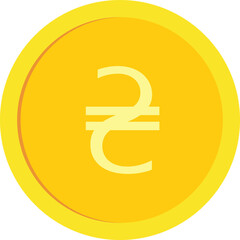 Obraz premium Gold coin with Ukrainian hryvnia sign. Vector illustration with transparent background