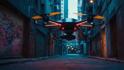 Obraz premium A floating hightech drone
