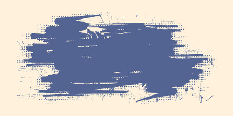 Obraz premium Vintage Grunge Background With halftone Pattern, Offer Button, Photo Frame, Grungy Shape, Old Style Brush With paintbrush, splash, spray, ink splatter and paint marks. artistic graphic box, black blot