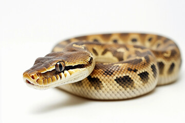 Naklejka premium Snake Isolated On White: snake with vibrant scales and detailed texture, Snake Head, Viper, Reptiles , Serpent 