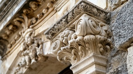 Obraz premium Classic stone arc gate isolated, showcasing intricate stonework and decorative carvings.