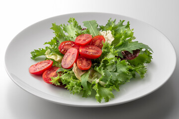 mixed salad plate with radicchio and tomatoes