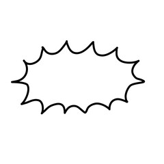 sunburst  starburst black outline frame