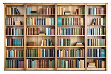 Fully Stocked Wooden Bookshelf