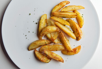 Plate of flavored French fries
