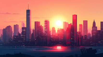 Fototapeta premium skyline modern city urban architecture Background 