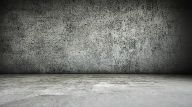A concrete wall and floor in a dark room