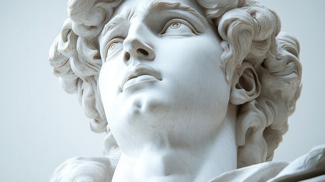3d rendered sculpture of berninis david displayed on a pristine white background emphasizing the artistry and detail of this iconic masterpiece