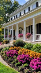 Beautiful Colonial Style House with White Pillars