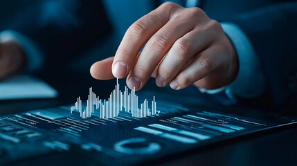 Client consulting financial advisor on investment strategies with charts on desk commercial color grading magazine photography high resolution clean sharp focus