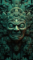 Aztec architecture totem representation.