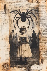 A haunting portrait the mysterious bond between a young girl a spider and shadows of the past