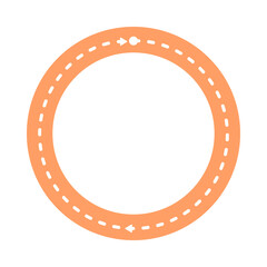 Naklejka premium Dashed circle shape tracing line template. Education, worksheet, preschool learning concepts. Flat vector design isolated illustration.