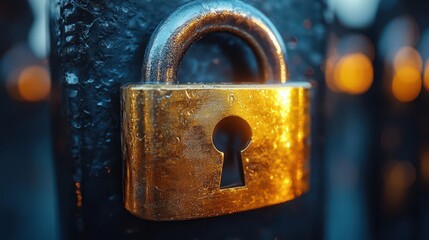 a closeup of a shiny padlock representing cybersecurity set against a crisp white background emphasizing security protection and the importance of safeguarding digital information