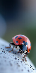 Fototapeta premium vue macro d'une coccinelle en pleine nature dans un jardin