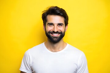 Obraz premium Smiling Man with Short Dark Hair