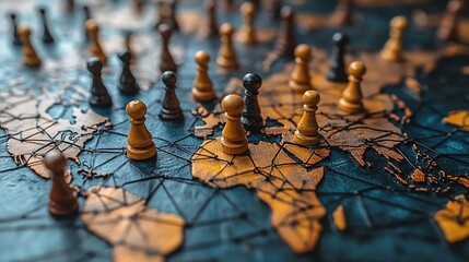 Global business expanding horizons with international CRM development, showcasing interconnected markets, diverse teams, and innovative strategies for growth and customer relationship management