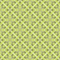 Fototapeta premium Portuguese tile pattern vector seamless with mosaic motifs. talavera pattern vector