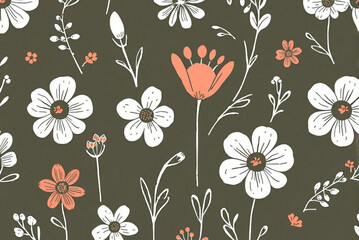 Obraz premium Floral spring pattern