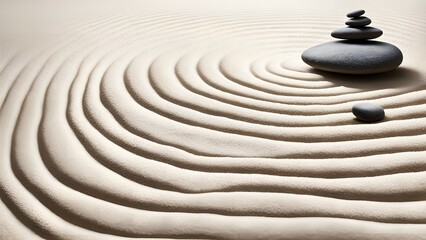 The Subtle Dance of Calmness: The Spiritual Connection Between Still Stones, Flowing Sand, and the Meditative Essence of Zen Balance