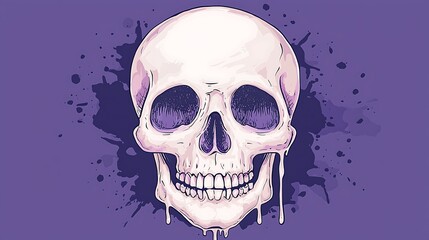 Intricate skull design with dripping details a unique artistic representation for creative projects and halloween themes