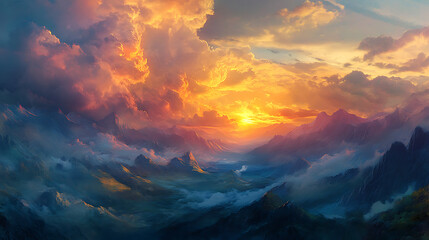 The sunset in the valley, wallpaper, a colorful natural phenomenon that is so beautiful